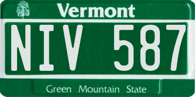 VT license plate NIV587