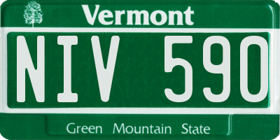 VT license plate NIV590