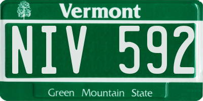 VT license plate NIV592