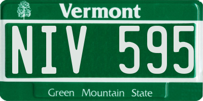 VT license plate NIV595