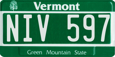 VT license plate NIV597