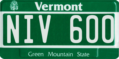 VT license plate NIV600
