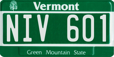 VT license plate NIV601