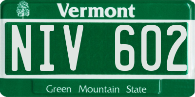 VT license plate NIV602