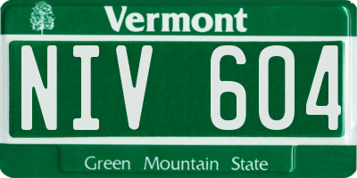 VT license plate NIV604