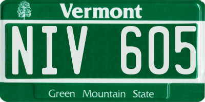 VT license plate NIV605