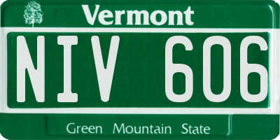 VT license plate NIV606