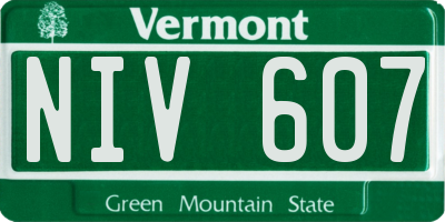 VT license plate NIV607