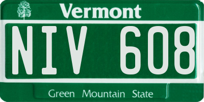 VT license plate NIV608