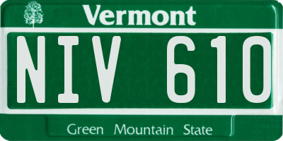 VT license plate NIV610