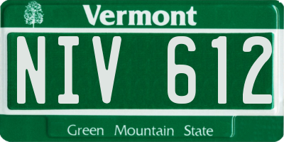 VT license plate NIV612