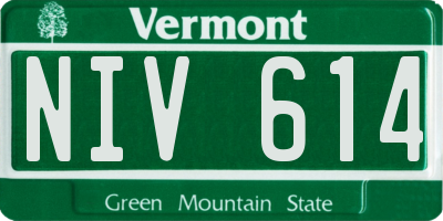 VT license plate NIV614
