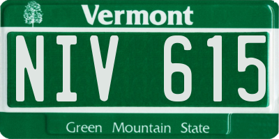 VT license plate NIV615