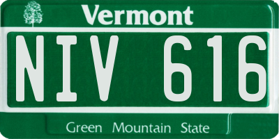 VT license plate NIV616