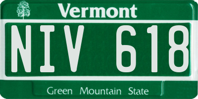 VT license plate NIV618