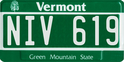 VT license plate NIV619