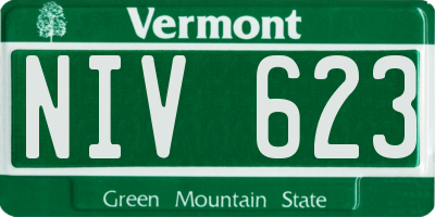 VT license plate NIV623