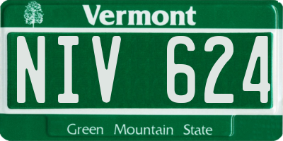 VT license plate NIV624