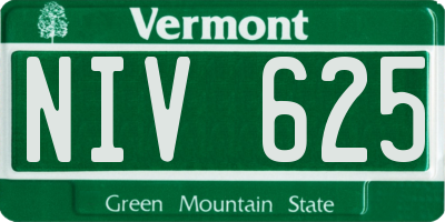 VT license plate NIV625