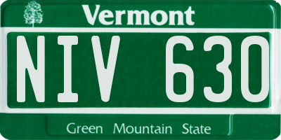 VT license plate NIV630