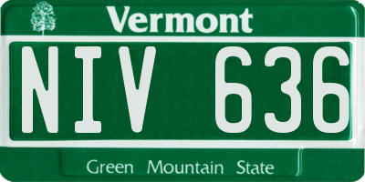 VT license plate NIV636