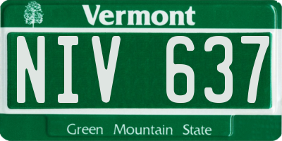 VT license plate NIV637