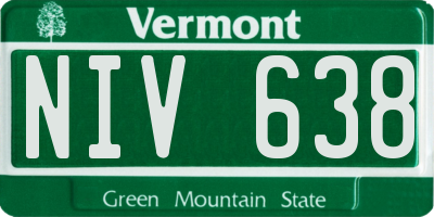 VT license plate NIV638
