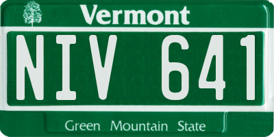 VT license plate NIV641