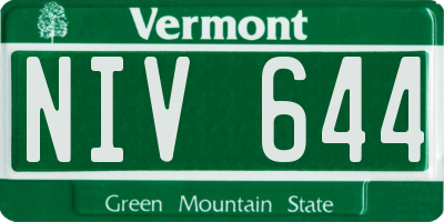 VT license plate NIV644