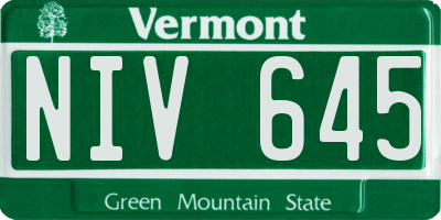 VT license plate NIV645
