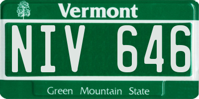 VT license plate NIV646