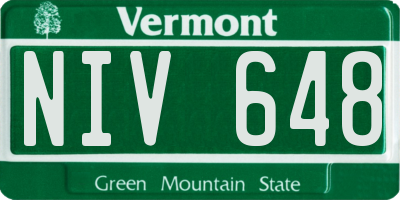VT license plate NIV648