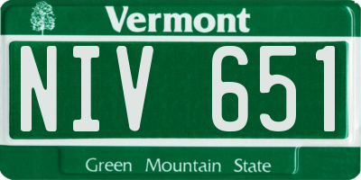 VT license plate NIV651