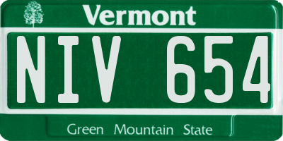 VT license plate NIV654