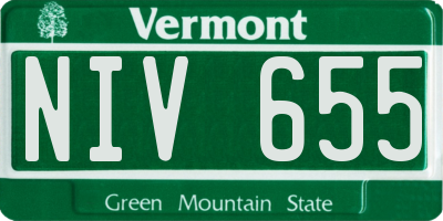 VT license plate NIV655