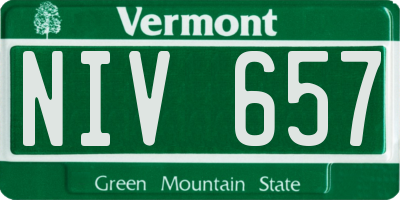 VT license plate NIV657