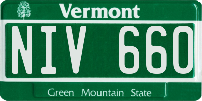 VT license plate NIV660