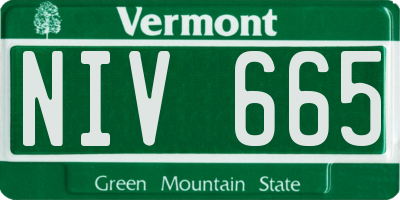 VT license plate NIV665