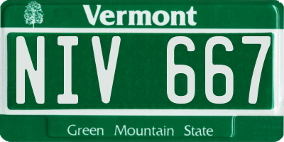 VT license plate NIV667