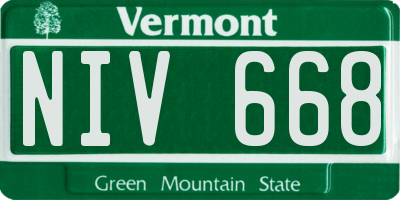 VT license plate NIV668