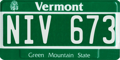 VT license plate NIV673