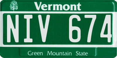 VT license plate NIV674