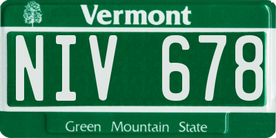 VT license plate NIV678