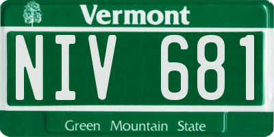 VT license plate NIV681
