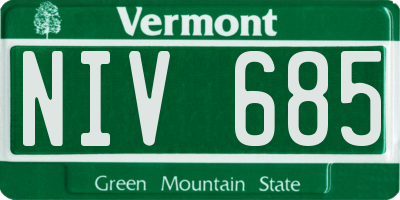 VT license plate NIV685