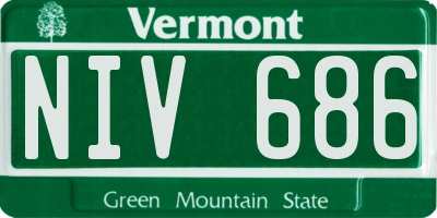VT license plate NIV686
