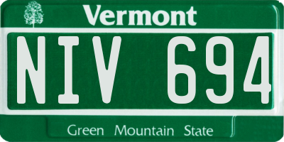 VT license plate NIV694