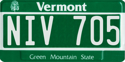 VT license plate NIV705