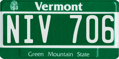 VT license plate NIV706