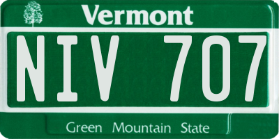 VT license plate NIV707